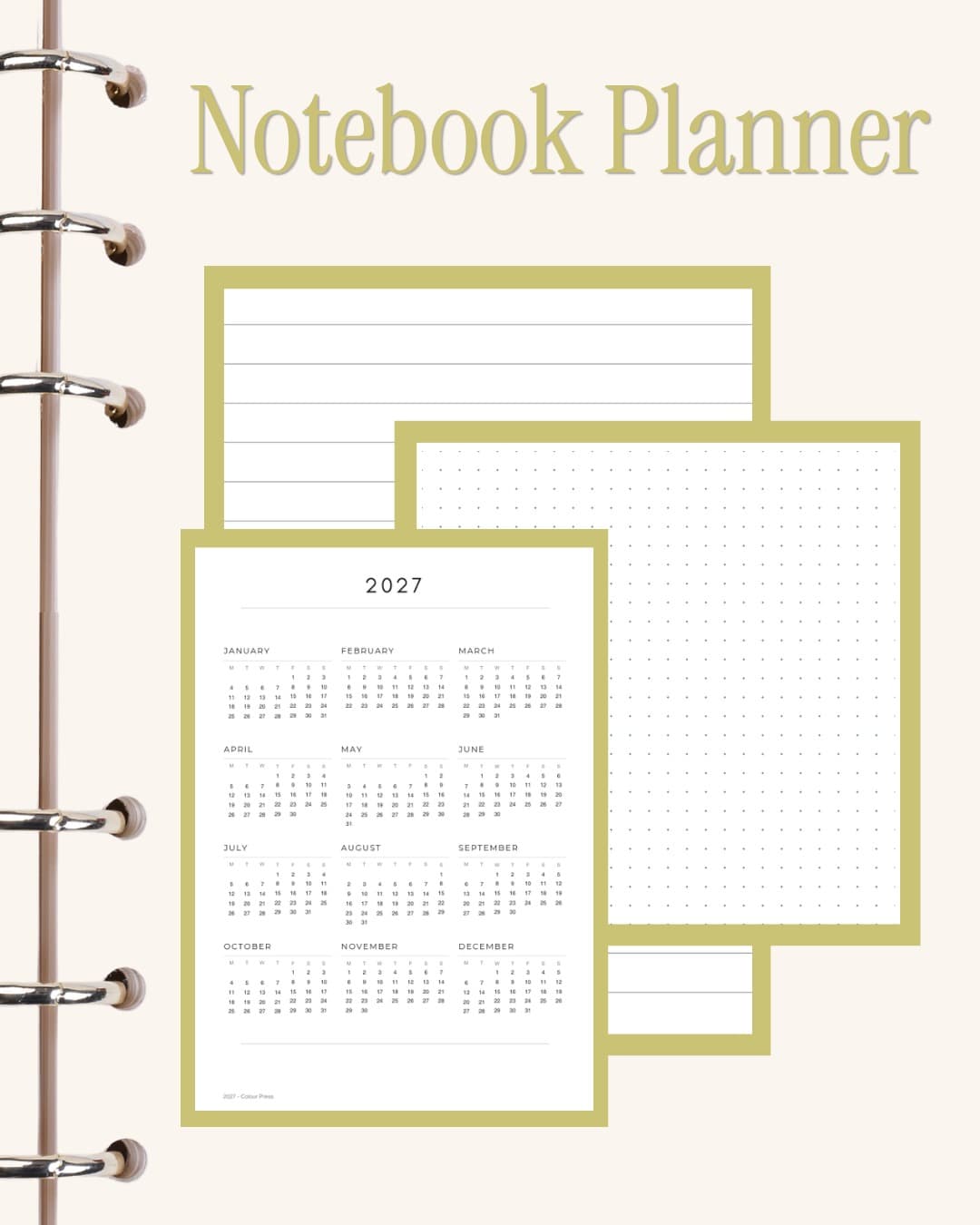 Notebook Planner inner page layout